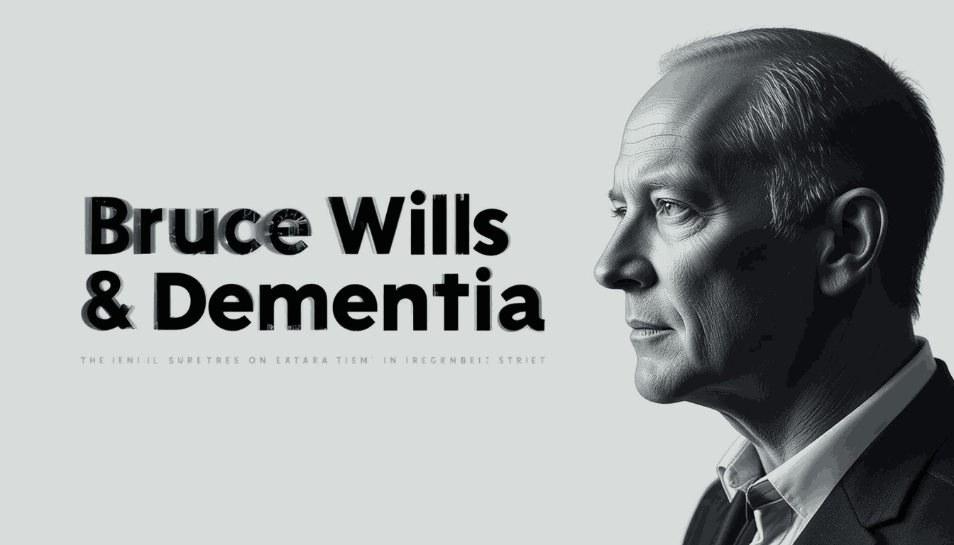 A banner image for a deep-dive article on Bruce Willis, dementia, and other major cultural stories