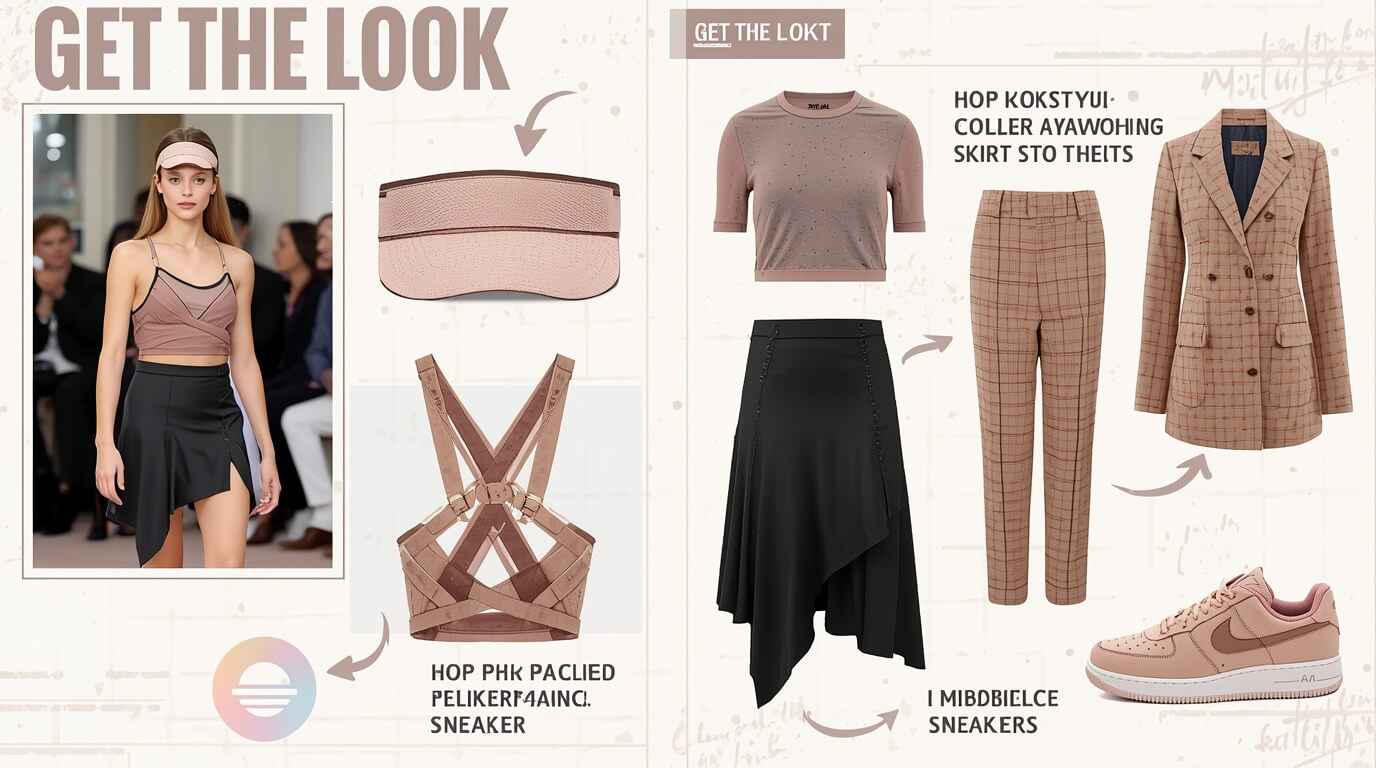 A style guide breaking down a classic Marta Kostyuk tennis outfit into its key components