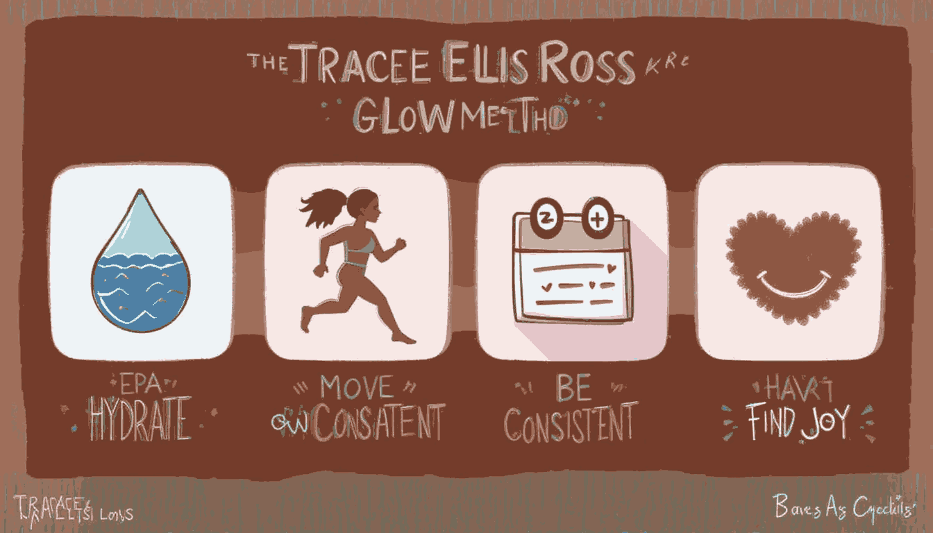 Infographic outlining the key skincare principles of Tracee Ellis Ross