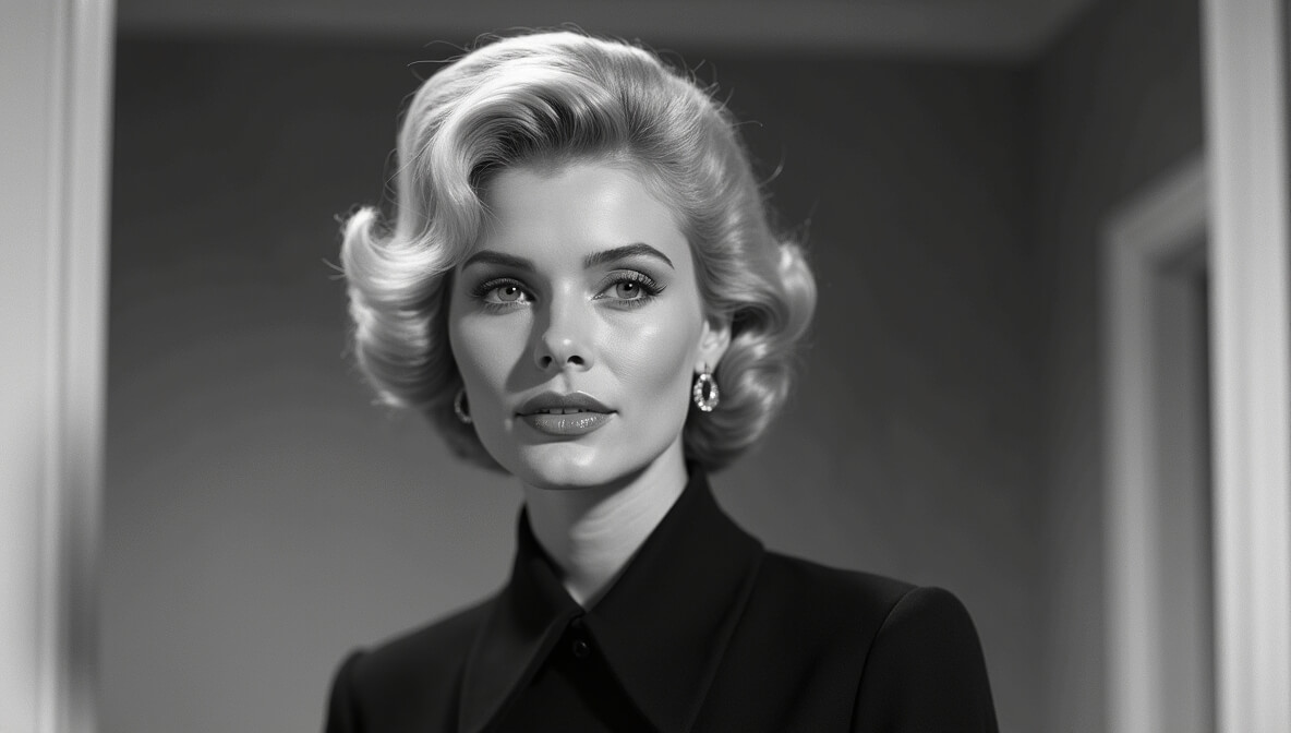 Archival fashion photograph of a young Candice Bergen, showcasing the style legacy inherited by her daughter, Chloe Malle