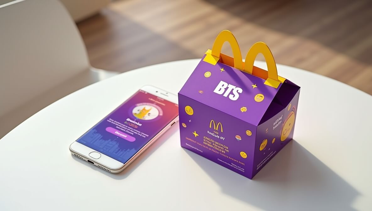 The new BTS-themed TinyTAN Happy Meal box from McDonald's